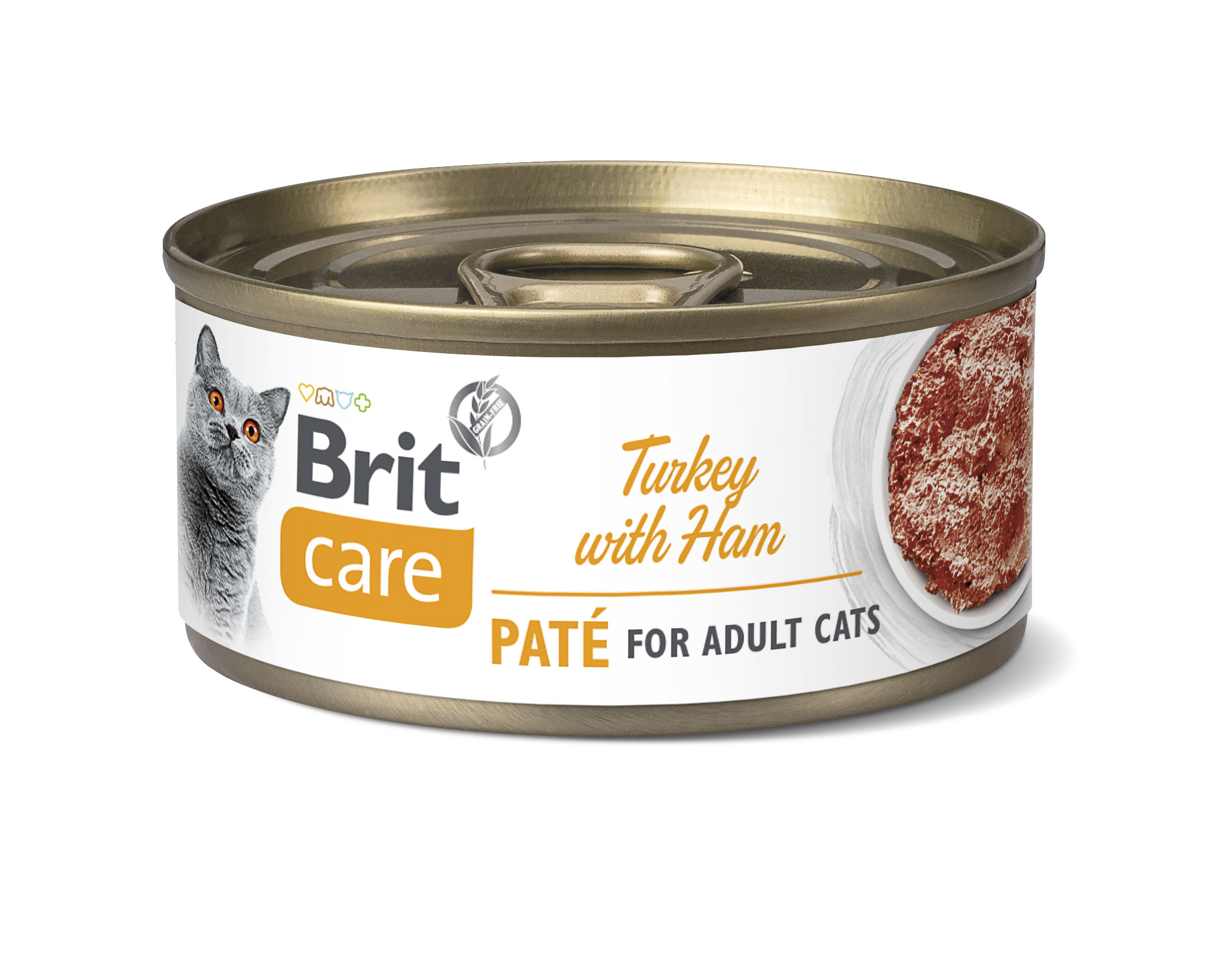 BRIT Care Cat konz Paté Turkey&Ham 70g