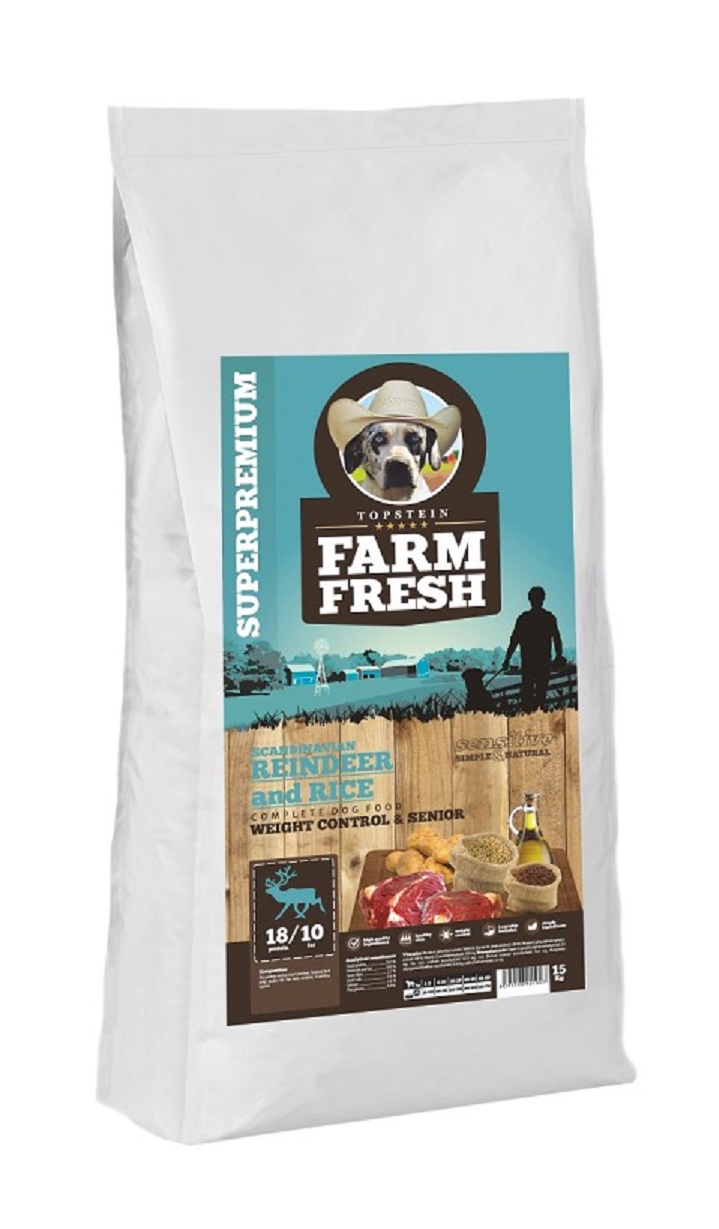 FARM FRESH Scandinavian Reindeer and Rice Weight Control & Senior 15 kg