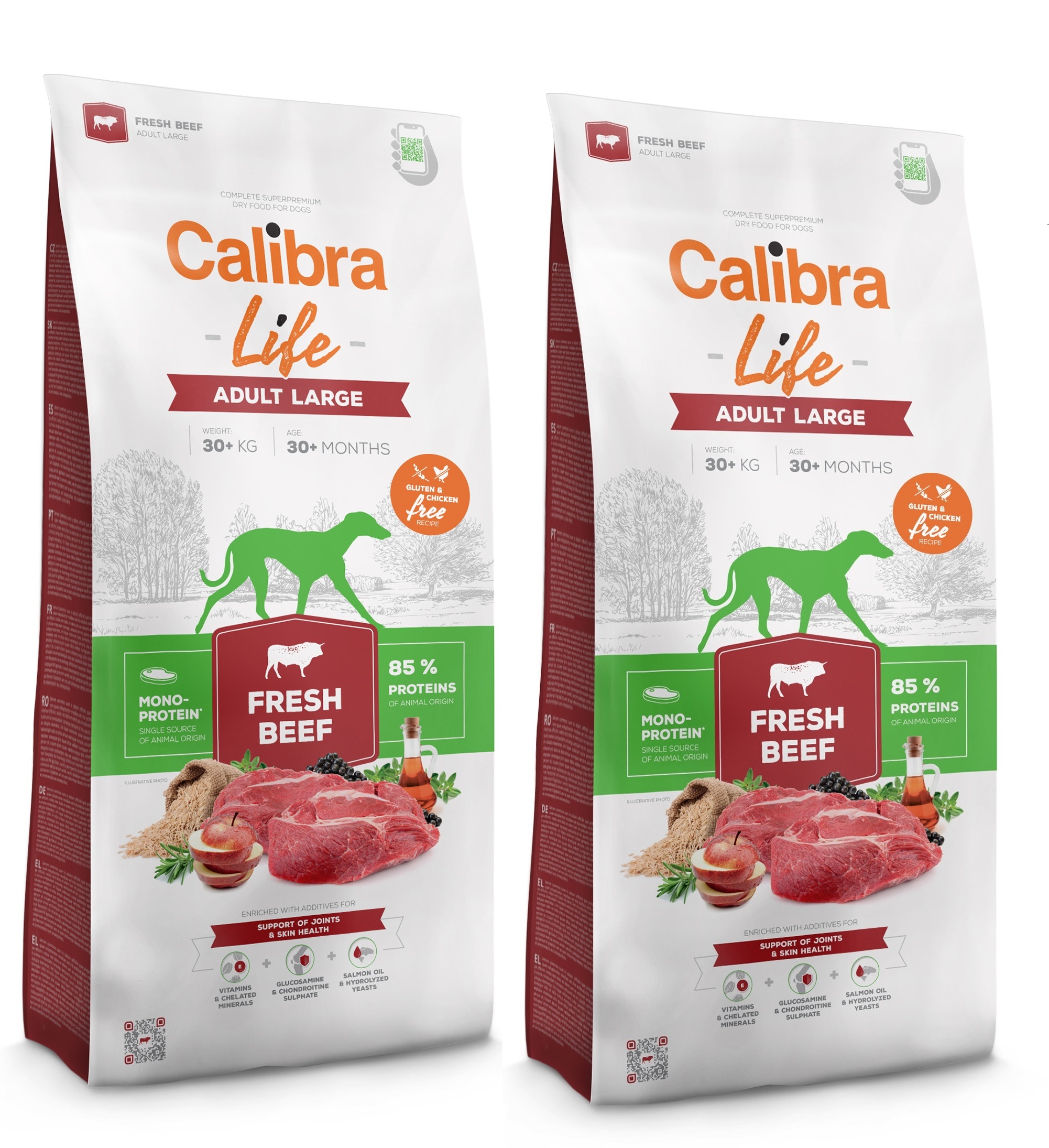 CALIBRA Dog Life Adult Large Breed Fresh Beef 2 x 12 kg