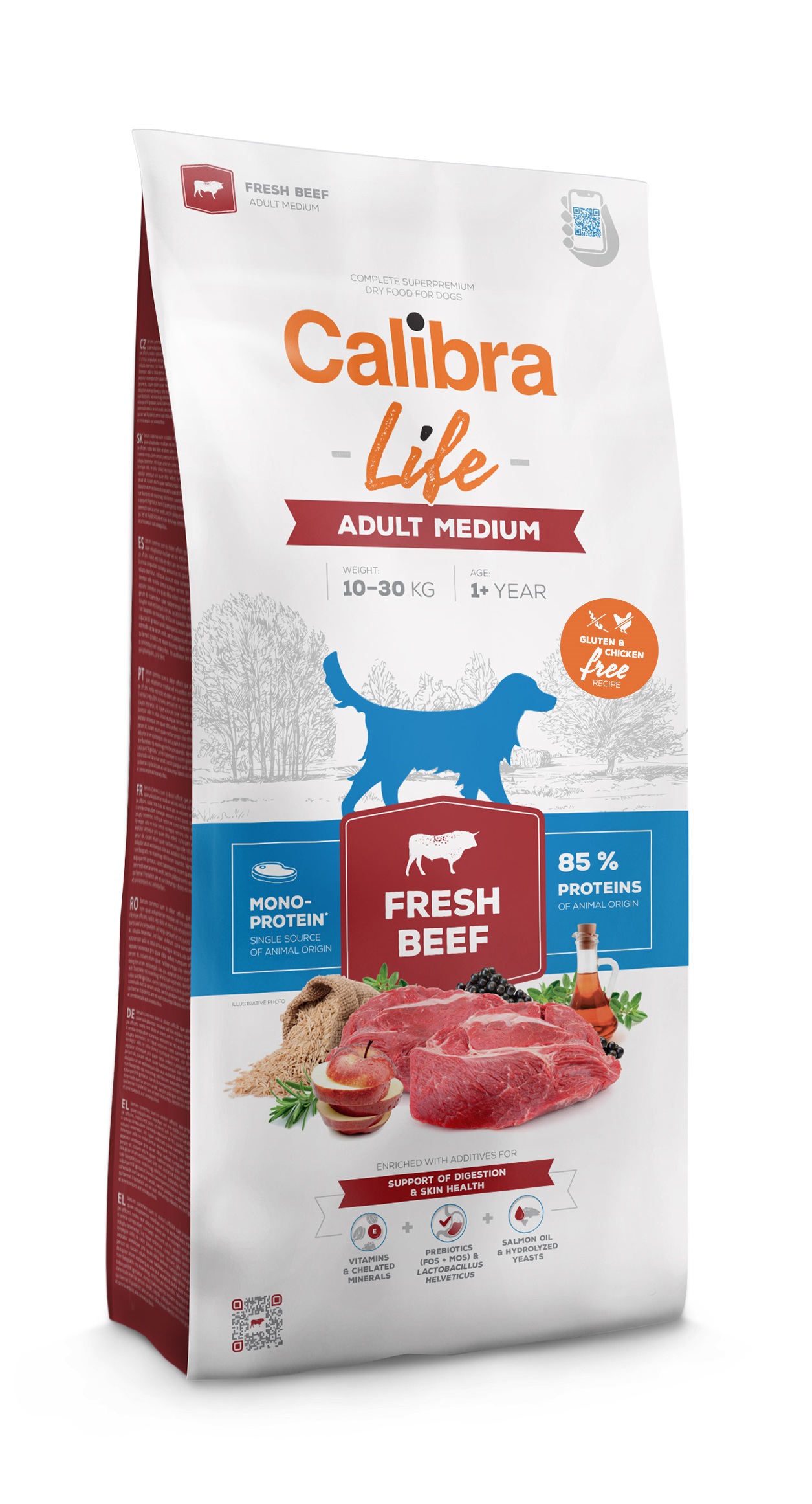 CALIBRA Dog Life Adult Medium Fresh Beef 12 kg