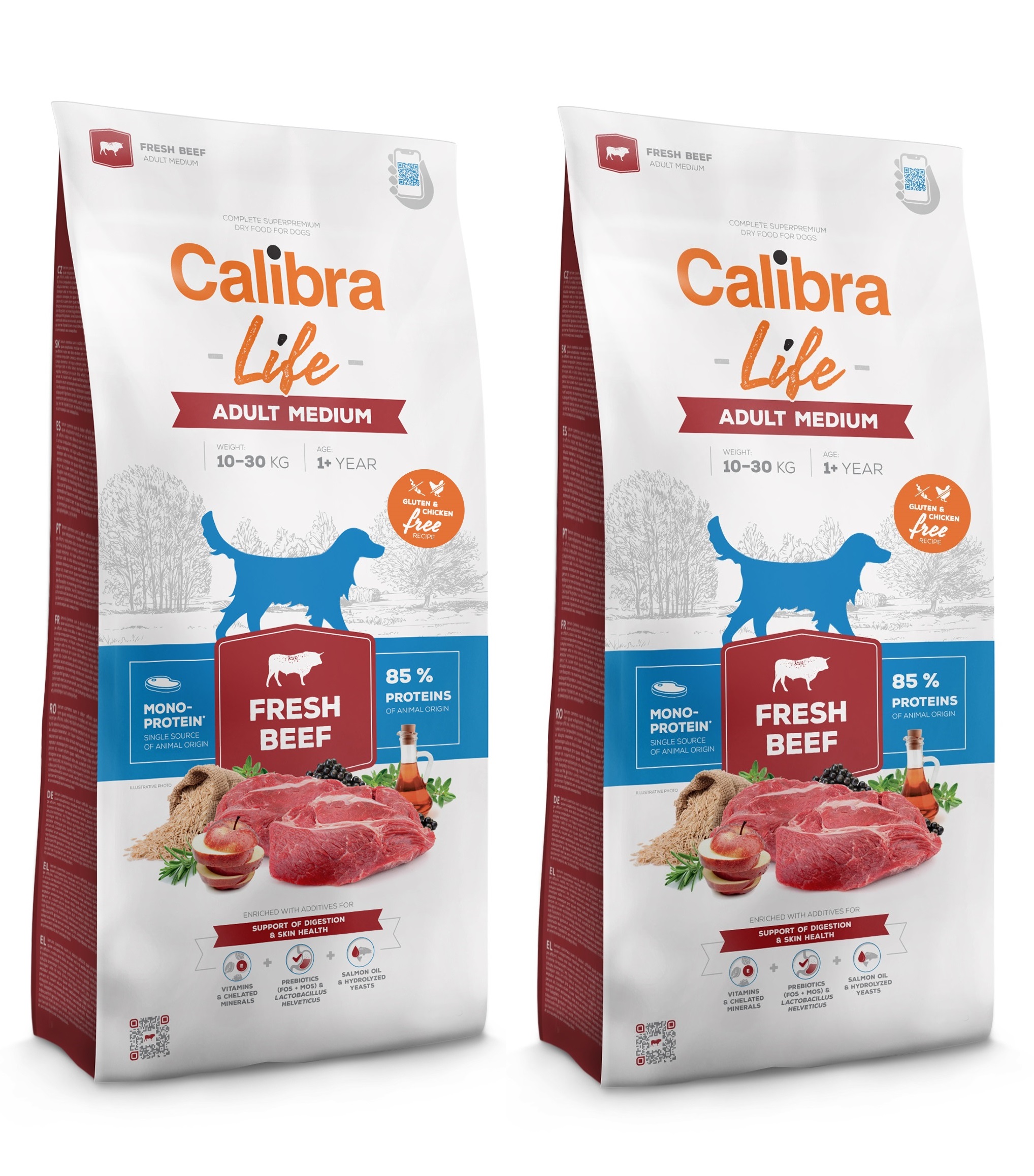 CALIBRA Dog Life Adult Medium Fresh Beef 2 x 12 kg