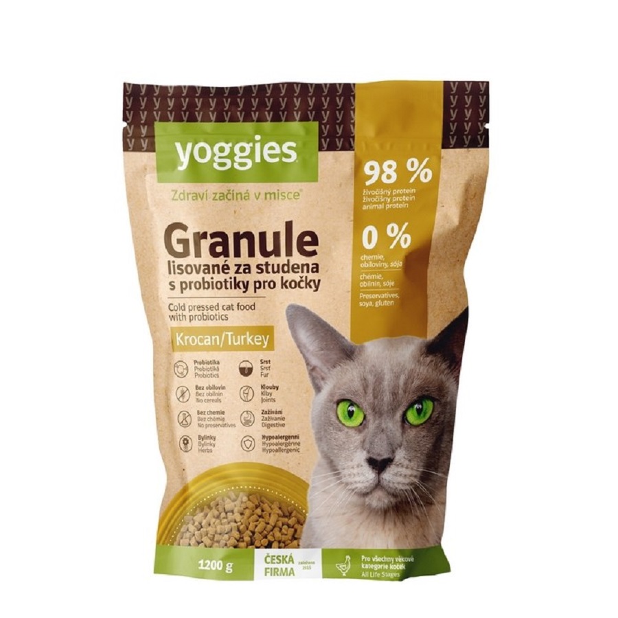 YOGGIES s krocaním masem, lisované za studena s probiotiky 1,2 kg