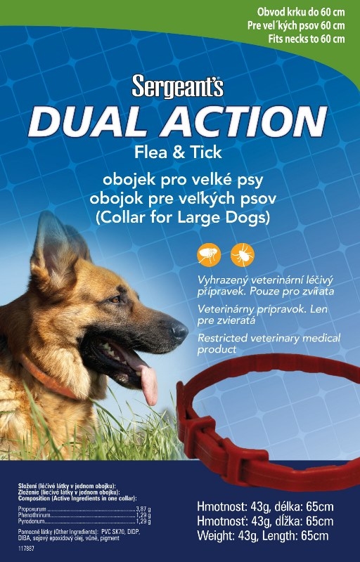 SERGEANTS Dual Action antiparazitní obojek pro psy 65cm