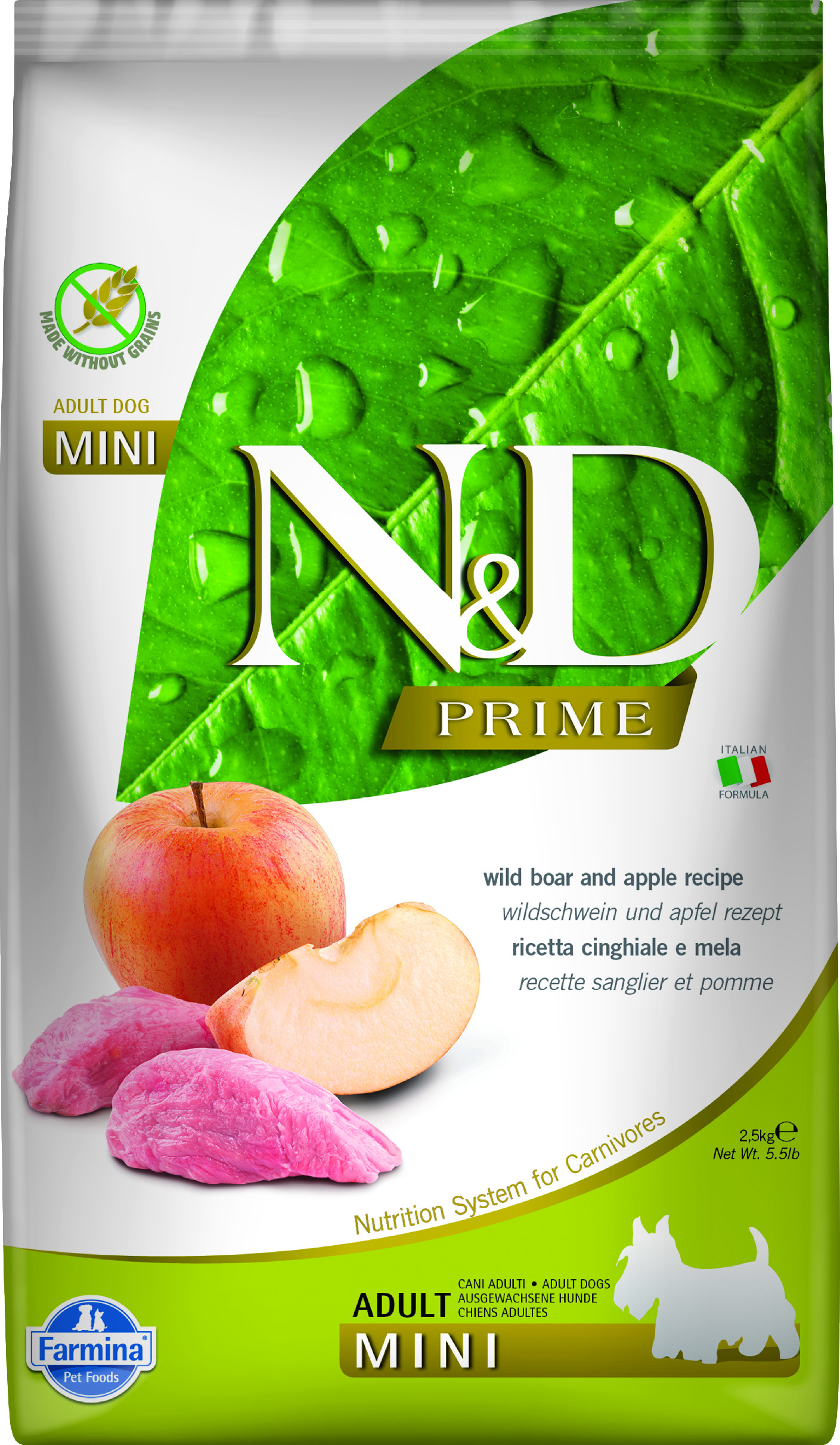 N&D PRIME DOG Adult Mini Boar & Apple 2,5 kg