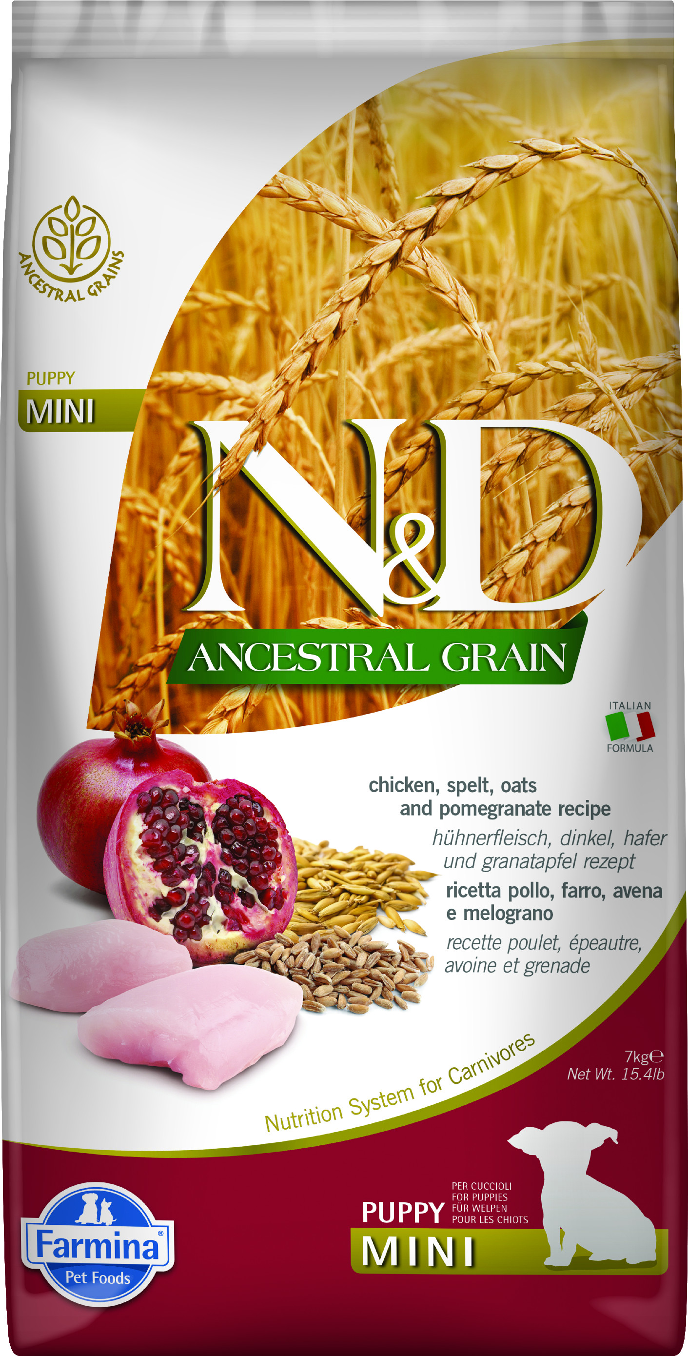 N&D Low Grain DOG Puppy Mini Chicken & Pomegr 7 kg