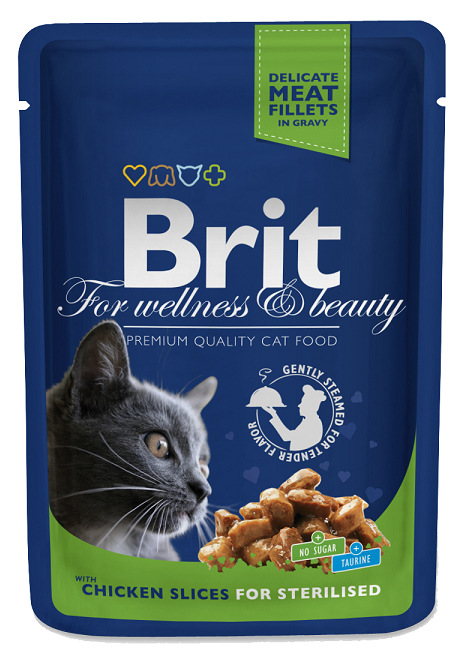 BRIT Premium Cat Chicken Slices for Sterilised 100g