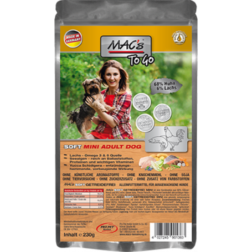 MACs Soft Dog Mini Kuře a Losos 1,5 kg