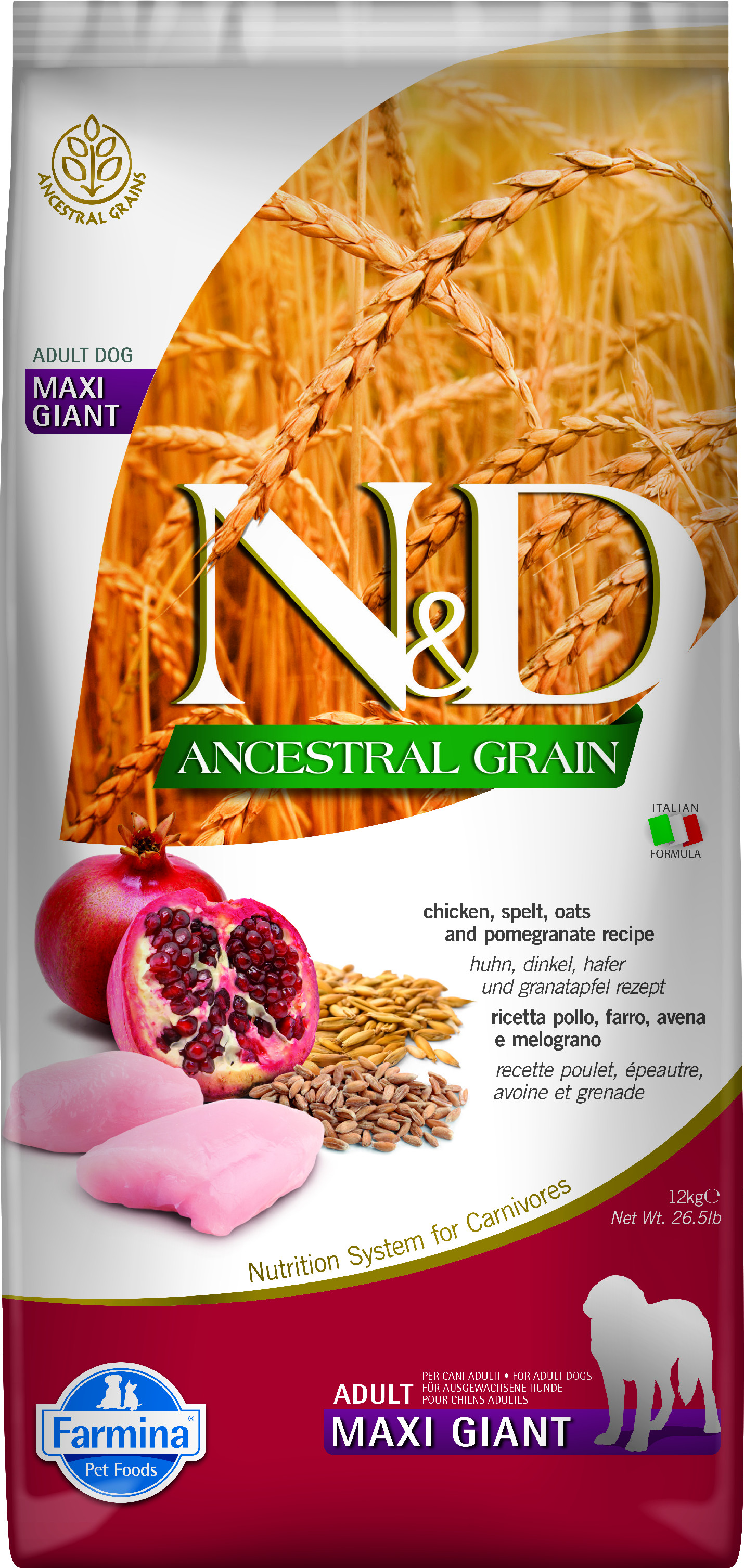 N&D Low Grain DOG Adult Giant Chicken & Pomegr 12 kg