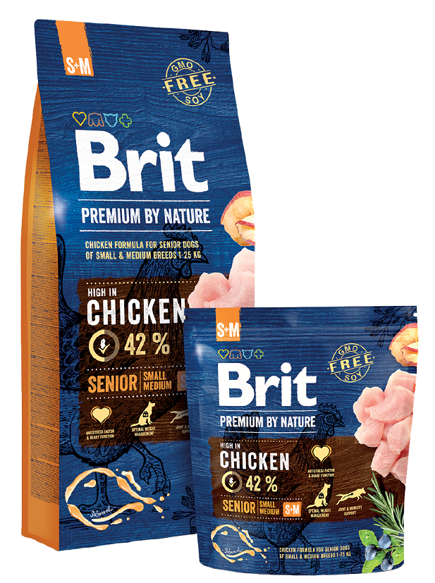 BRIT Premium Dog by Nature Senior S+M 15 kg