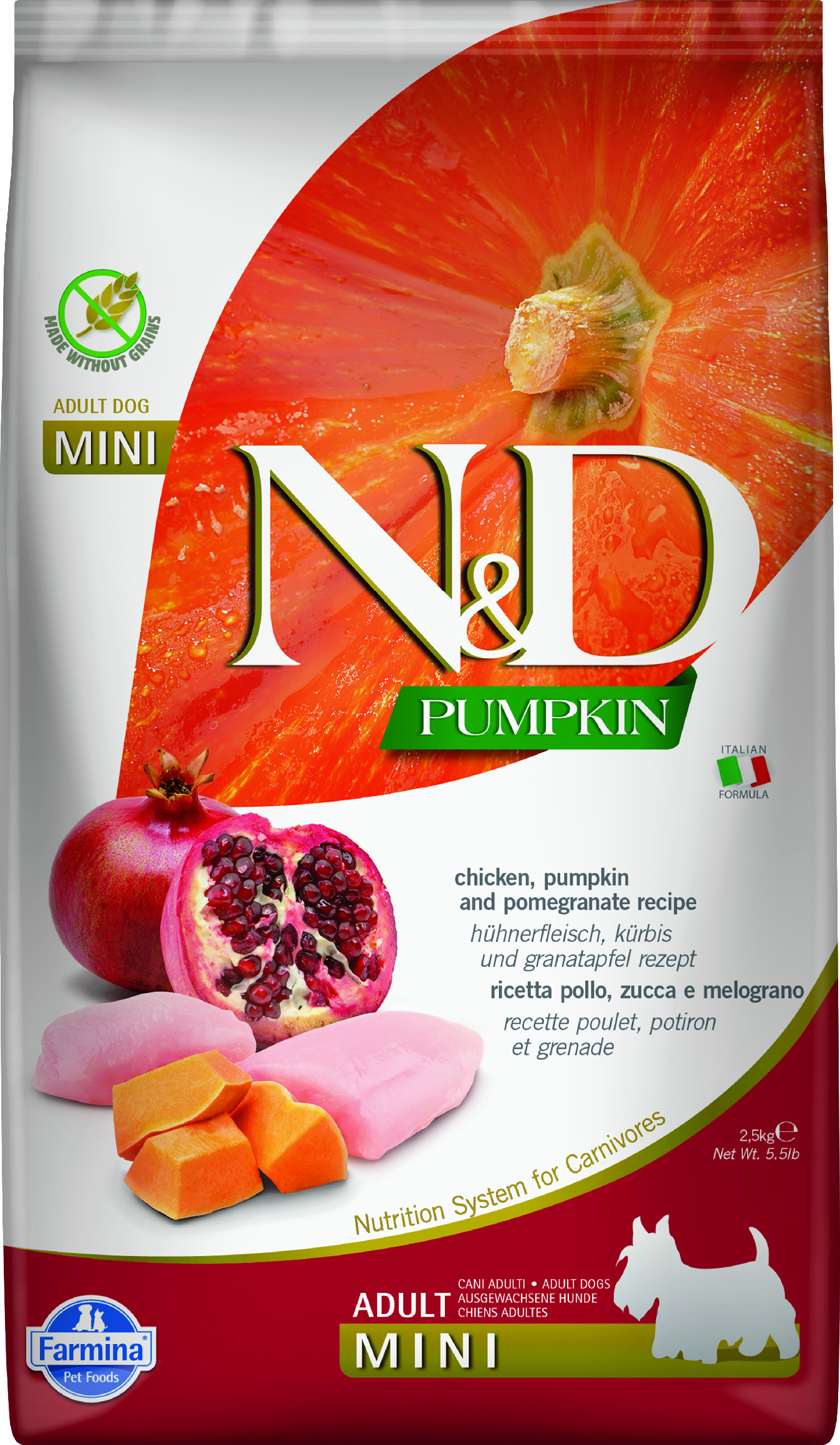 N&D Pumpkin DOG Adult Mini Chicken&Pomegranate 2,5 kg