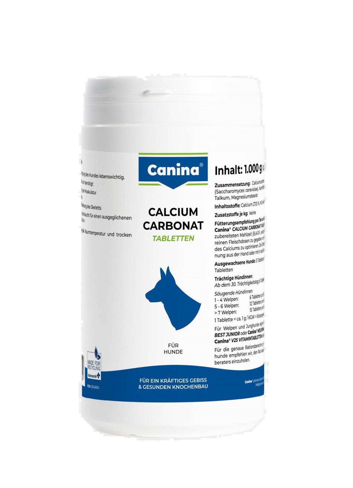 CANINA Calcium carbonat tbl. 1000g (1000tbl.)