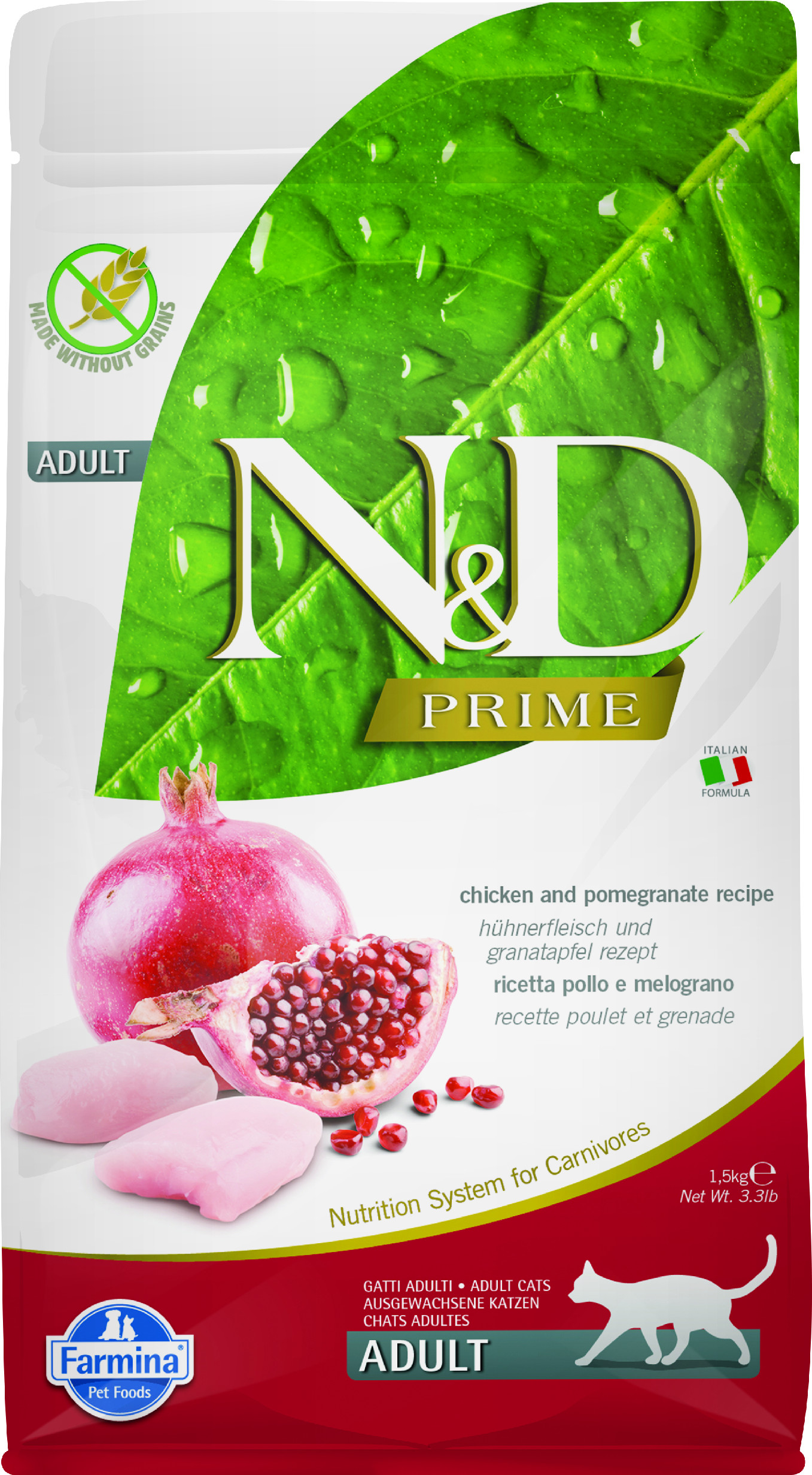 N&D PRIME CAT Adult Chicken & Pomegranate 1,5 kg