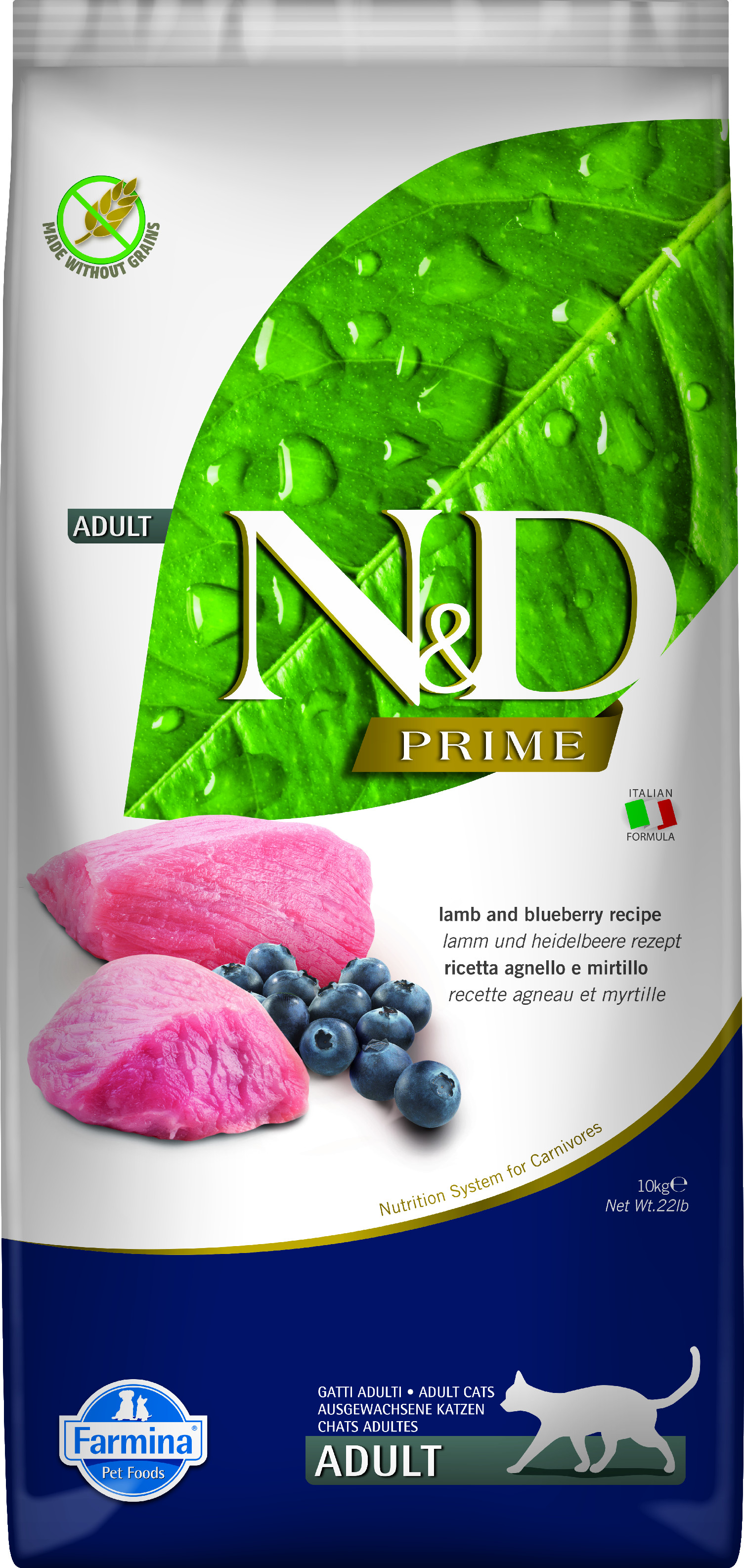 N&D PRIME CAT Adult Lamb & Blueberry 10 kg