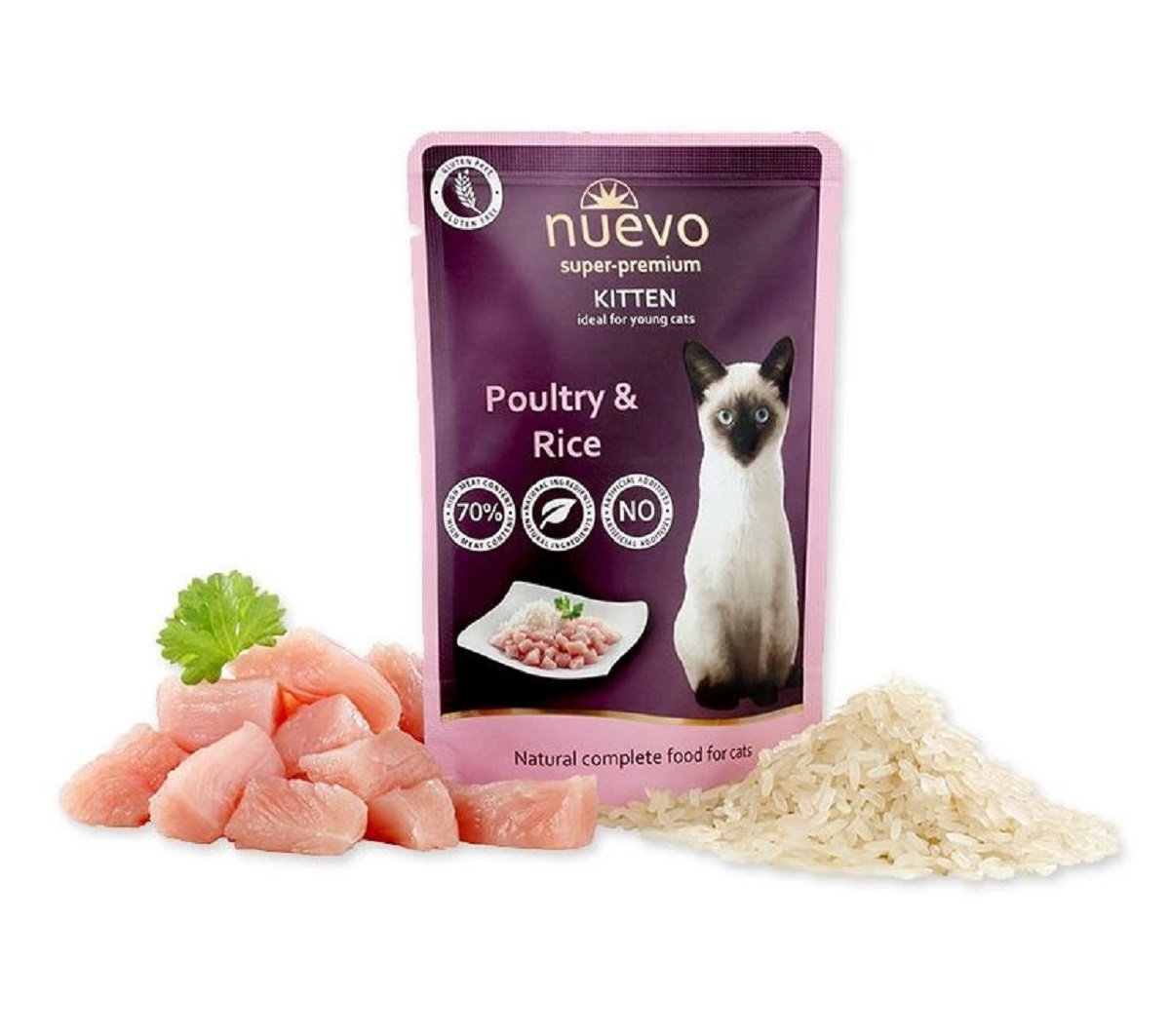 NUEVO kotě kapsa drůbeží s rýží 85g