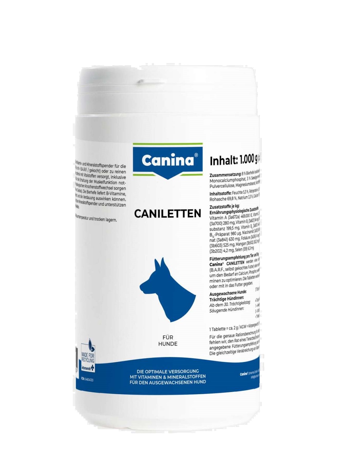 CANINA Caniletten 1000g (500tbl.)