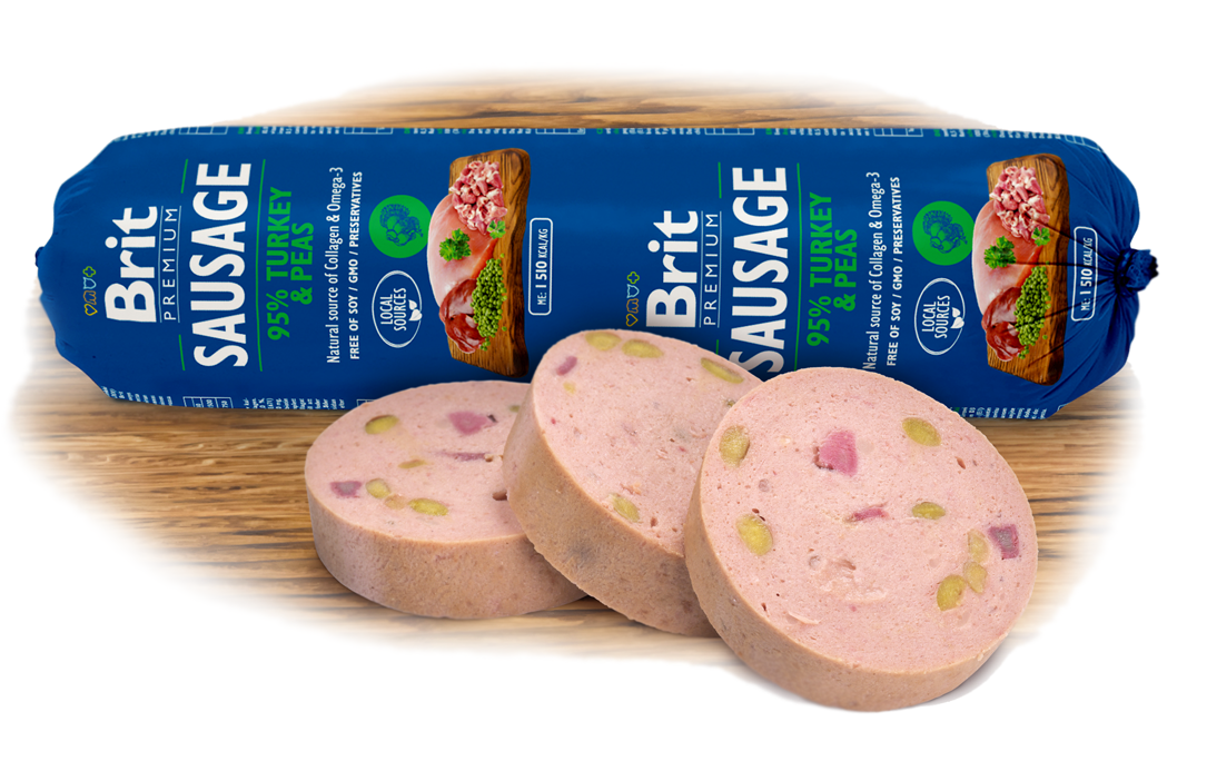 BRIT Sausage Turkey & Pea 800g