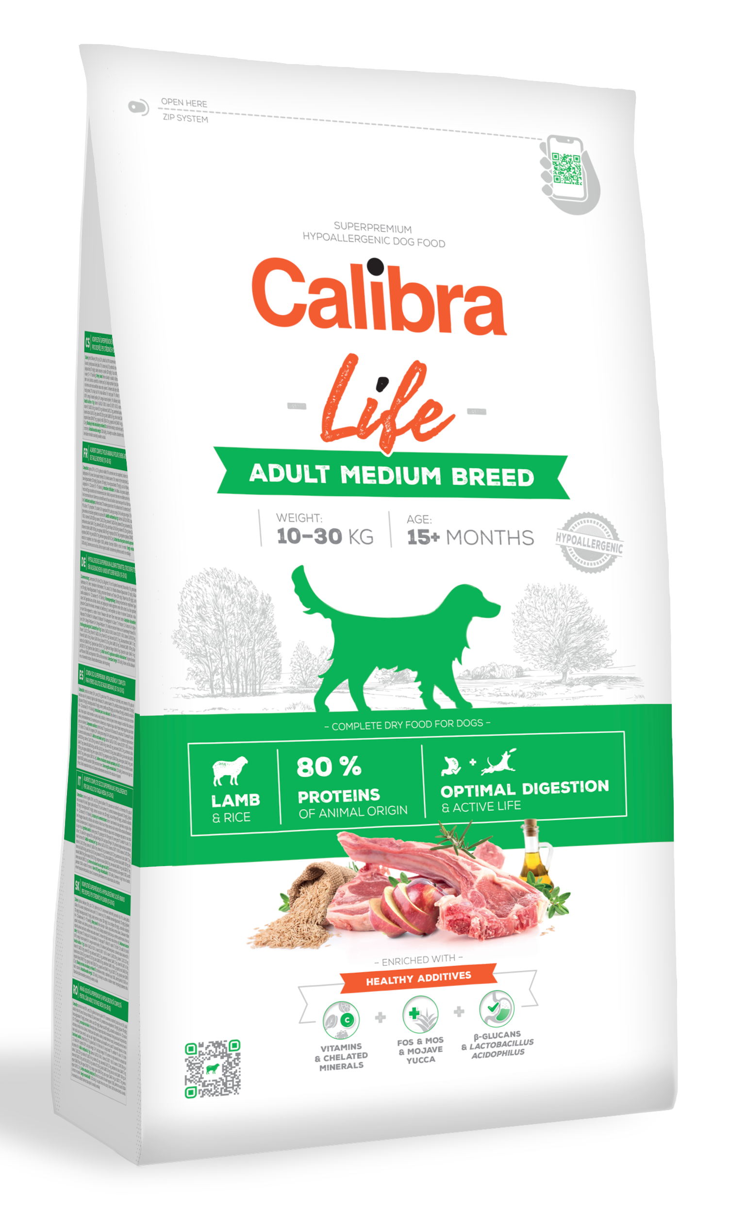 CALIBRA Dog Life Adult Medium Breed Lamb 12 kg