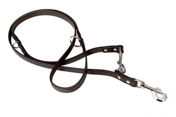 Vodítko kůže Grazl přepínací - černé B&F 1,80 x 240cm