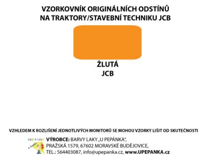 BARVY NA TRAKTORY JCB Originální odstín ŽLUTÁ lesk 2-K Polyuretan, SET s tužidlem (Velikost 1,25kg SET s tužidlem)
