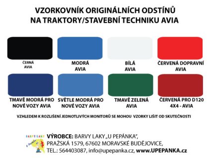 BARVY NA TRAKTORY AVIA Originální odstín BÍLÁ 2-K Polyuretan, SET  s tužidlem (Velikost 1,25kg SET s tužidlem)