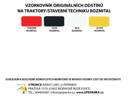 BARVY NA TRAKTORY ROZMITAL Originální odstín ŠEDÁ 2-K Polyuretan, SET s tužidlem (Velikost 1,25kg SET)