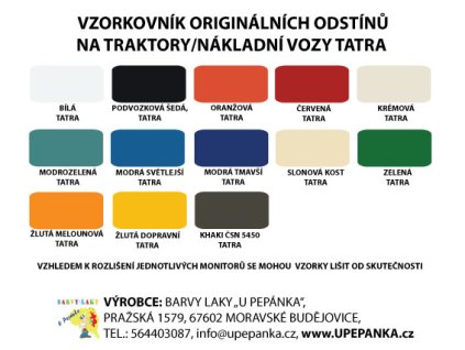 BARVY NA TRAKTORY TATRA Originální odstín KHAKI CZ 2-K Polyuretan, SET s tužidlem (Velikost 1,25kg SET)
