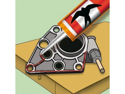Gasket sealant Tmel na motory (Velikost 80 ml, Odstin Červený)