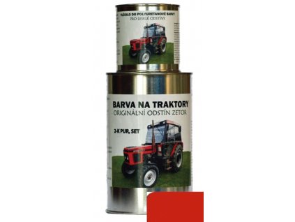 BARVY NA TRAKTORY ZETOR Originální odstín ČERVENÁ 2-K Polyuretan, SET s tužidlem