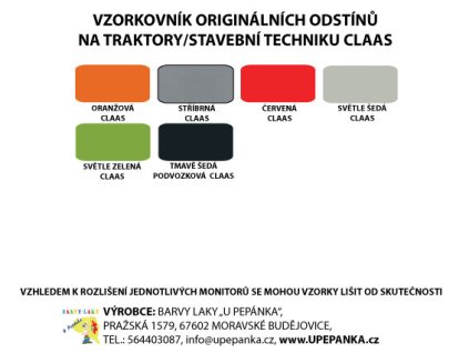 BARVY NA TRAKTORY CLAAS Originální odstín ČERVENÁ lesklá 2-K Polyuretan, SET s tužidlem (Velikost 1,25kg SET s tužidlem)