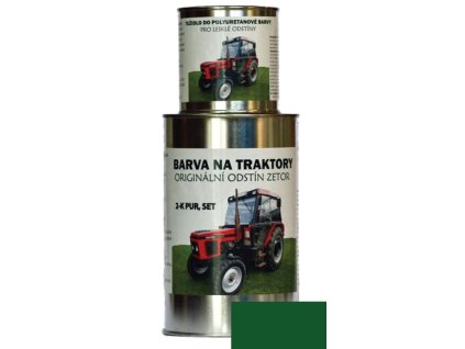 BARVY NA TRAKTORY ZETOR Originální odstín ZELENÁ 2-K Polyuretan, SET s tužidlem (Velikost 1,25kg SET)