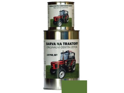 BARVY NA TRAKTORY ZETOR Originální odstín ZELENÁ TUNISIA 2-K Polyuretan, SET s tužidlem (Velikost 1,25kg SET)