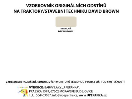 BARVY NA TRAKTORY D. BROWN Originální odstín KRÉMOVÁ lesk 2-K Polyuretan, SET s tužidlem (Velikost 1,25kg SET s tužidlem)