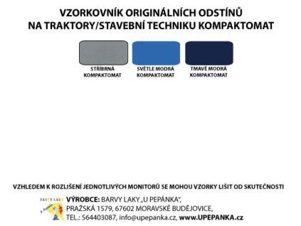 BARVY NA TRAKTORY KOMPAKTOMAT Originální odstín TMAVĚ MODRÁ lesk 2-K Polyuretan, SET s tužidlem (Velikost 1,25kg SET s tužidlem)
