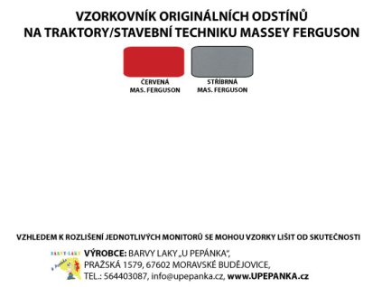 BARVY NA TRAKTORY MASSEY FERGUSON Originální odstín ČERNÁ 2-K Polyuretan, SET s tužidlem (Velikost 1,25kg SET)