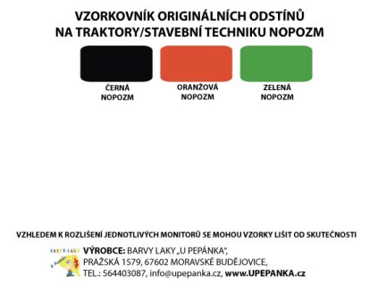 BARVY NA TRAKTORY NOPOZM Originální odstín ZELENÁ lesk 2-K Polyuretan, SET s tužidlem (Velikost 1,25kg SET s tužidlem)