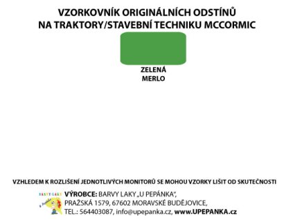 BARVY NA TRAKTORY MERLO Originální odstín ZELENÁ 2-K Polyuretan, SET s tužidlem (Velikost 1,25kg SET)