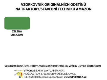 BARVY NA TRAKTORY AMAZON Originální odstín ZELENÁ 2-K Polyuretan, SET s tužidlem (Velikost 1,25kg SET s tužidlem)