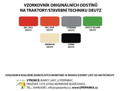 BARVY NA TRAKTORY DEUTZ Originální odstín KRÉMOVÁ lesk 2-K Polyuretan, SET s tužidlem (Velikost 6,25kg SET s tužidlem)