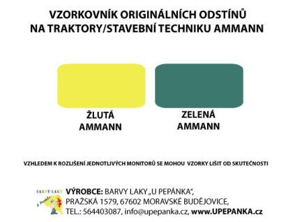 BARVY NA TRAKTORY AMMANN Originální odstín ZELENÁ 2-K Polyuretan, SET s tužidlem (Velikost 1,25kg SET s tužidlem)