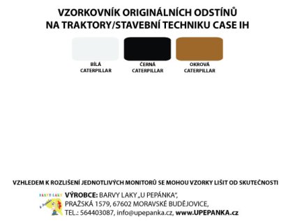 BARVY NA TRAKTORY CATERPILLAR Originální odstín ČERNÁ POLOLESK 2-K Polyuretan, SET s tužidlem (Velikost 1,25kg SET s tužidlem)