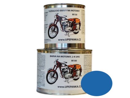 BARVY NA MOTORKY JAWA Originální 2-K UHS barva M100, ČSN 4212-RAL 5012 světle modrá (Velikost 0,45L set)