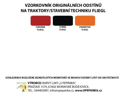 BARVY NA TRAKTORY FLIEGL Originální odstín ČERNÁ lesk 2-K Polyuretan, SET s tužidlem (Velikost 1,25kg SET s tužidlem)