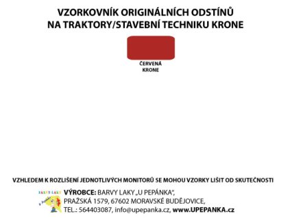 BARVY NA TRAKTORY KRONE Originální odstín ČERVENÁ 2-K Polyuretan, SET s tužidlem (Velikost 1,25kg SET s tužidlem)
