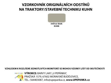 BARVY NA TRAKTORY KUHN Originální odstín SVĚTLE ŠEDÁ lesk 2-K Polyuretan, SET s tužidlem (Velikost 1,25kg SET s tužidlem)