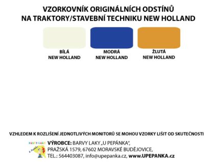BARVY NA TRAKTORY NEW HOLLAND Originální odstín BÍLÁ, agriculture, 2-K Polyuretan, SET s tužid. lesk (Velikost 1,25kg SET s tužidlem)