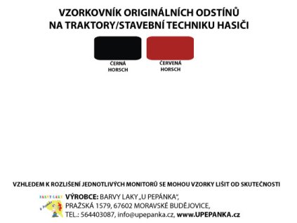 BARVY NA TRAKTORY HORSCH Originální odstín ČERNÁ mat 2-K Polyuretan, SET s tužidlem (Velikost 1,25kg SET s tužidlem)