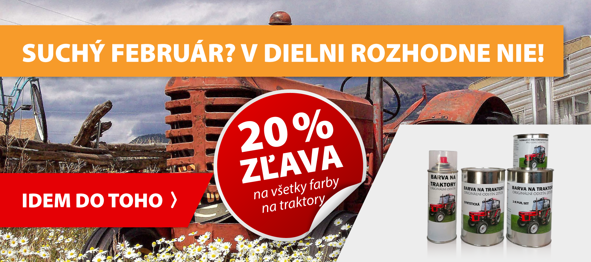 Barvy na traktory sleva únor 20 %
