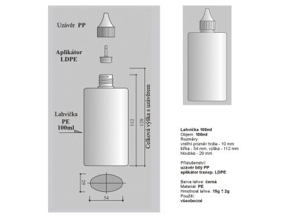 Fľaša na olej, lepidlá 100ml + aplikátor