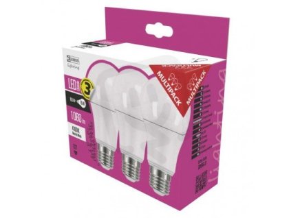 EMOS Žiarovka LED ZQ5151.3, 10,5W E27 teplá biela 3ks