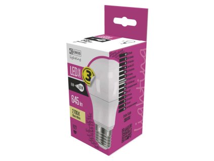 EMOS Žiarovka LED ZQ5130, 8W E27 teplá biela